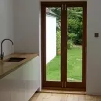 Oak double external kitchen doors